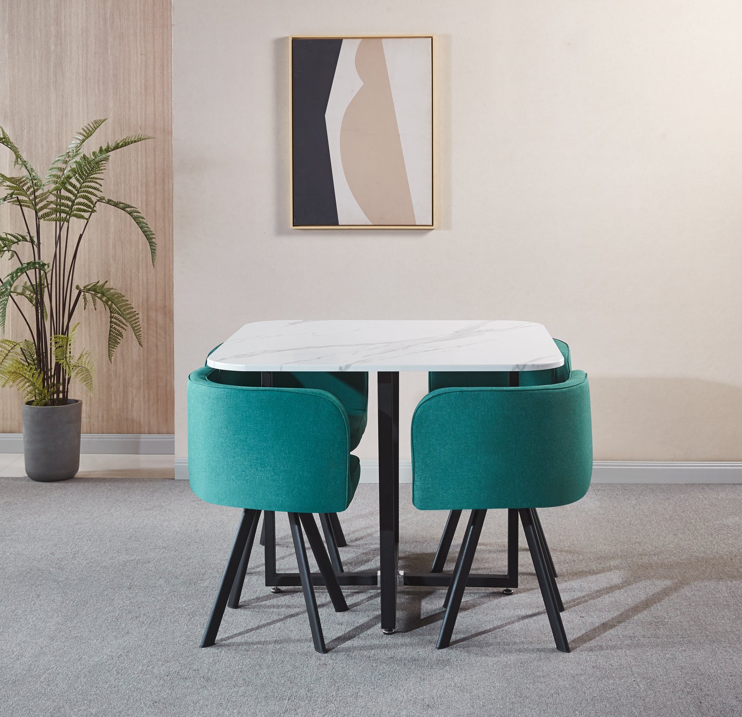 801 Modern Dining Table with 4 Chairs