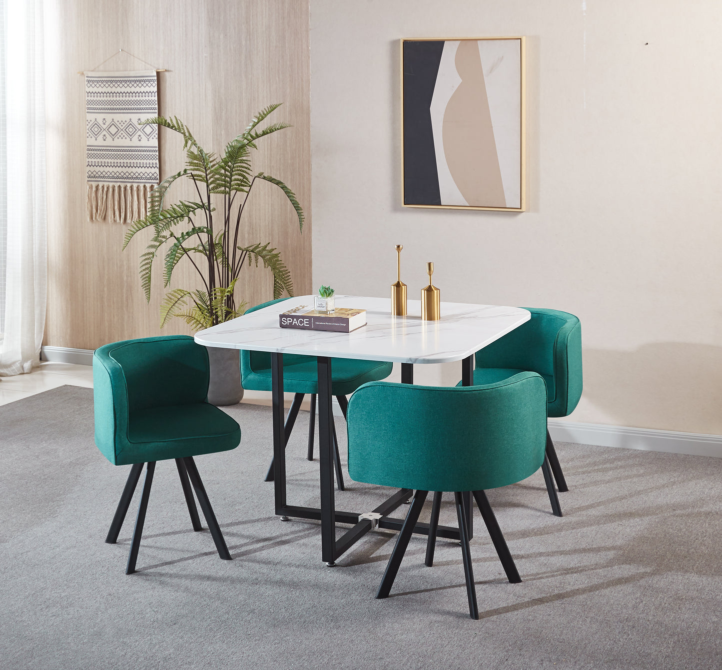 801 Modern Dining Table with 4 Chairs