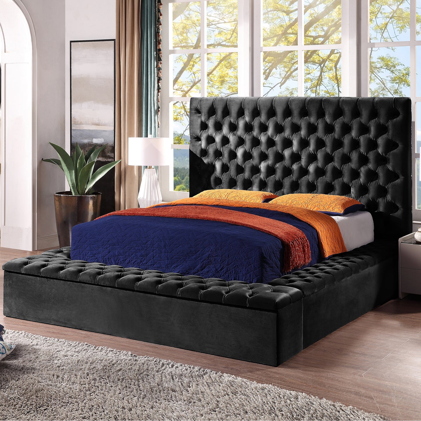 9008 Queen Bed with Solid Wood Frame