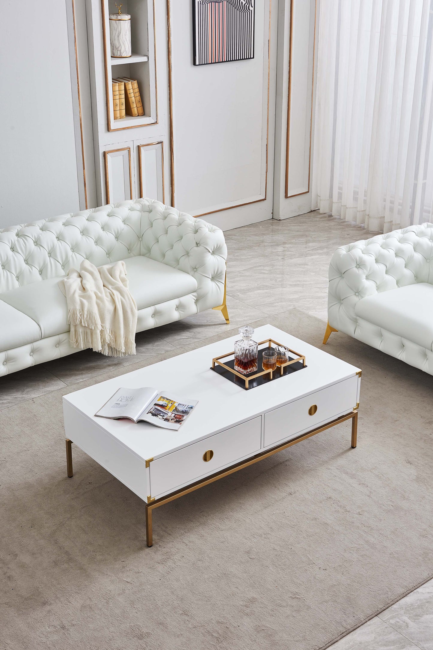 CT001 Elegant White Coffee Table