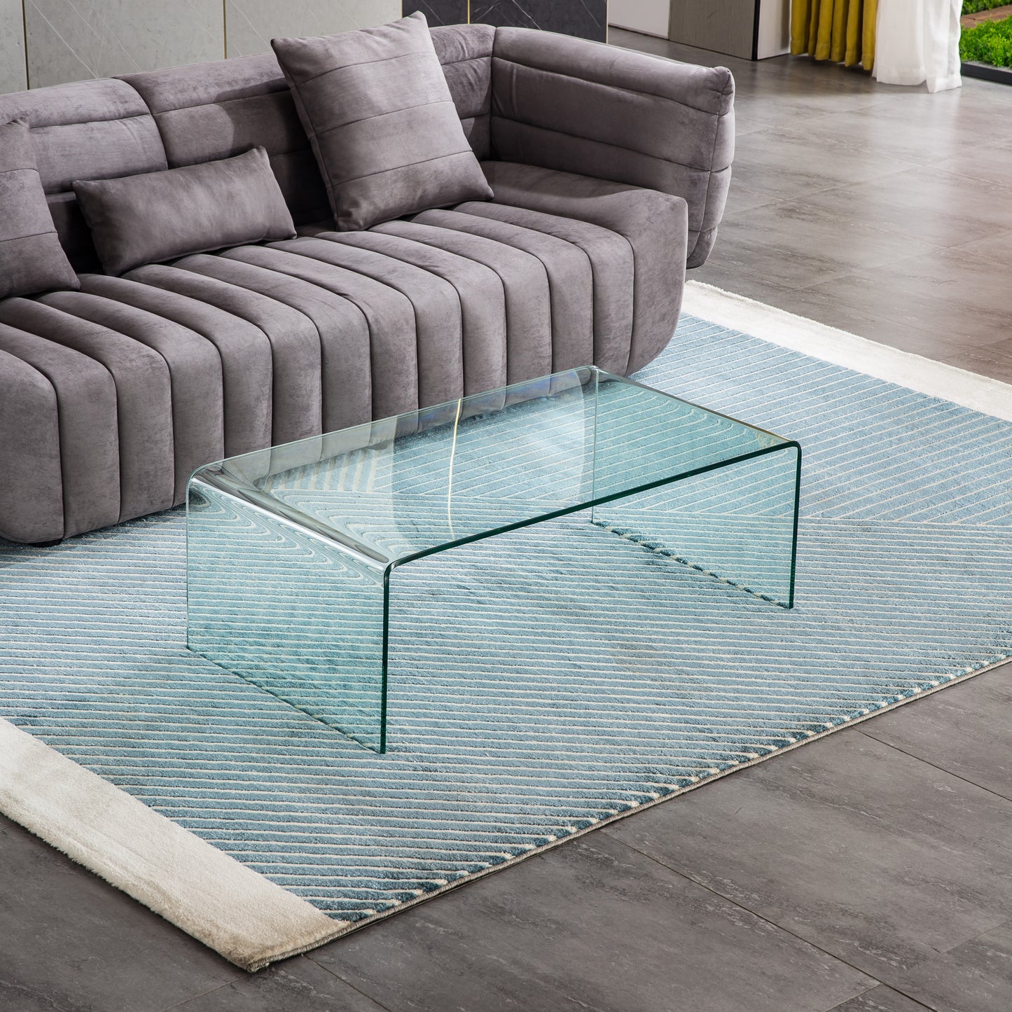 CT1027 Modern Clear Tempered Glass Coffee Table