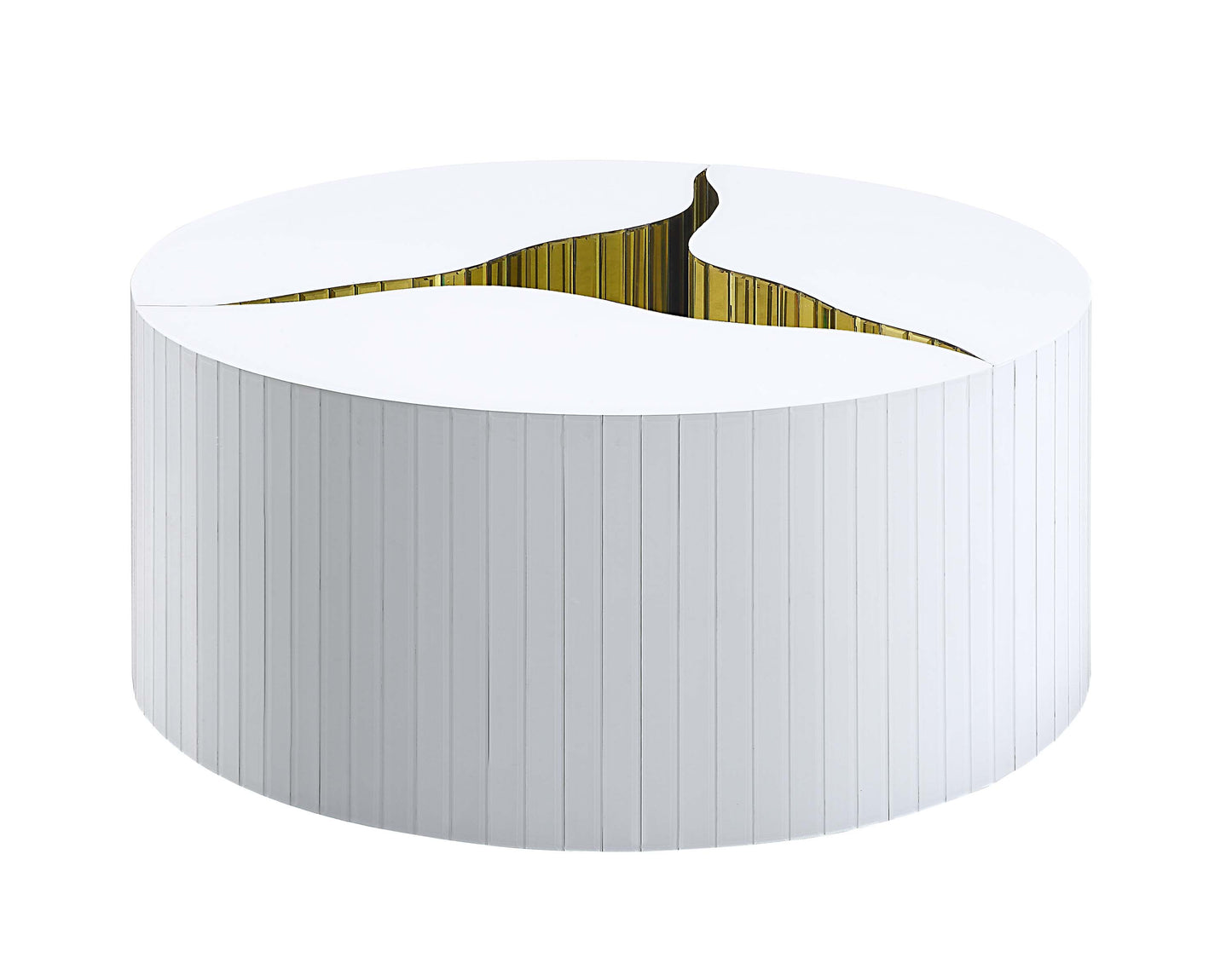 CT1038W Elegant White & Gold Coffee Table