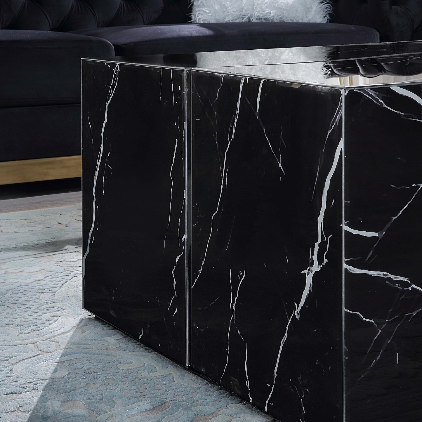 CT1040 Elegant Marble-Print Coffee Table