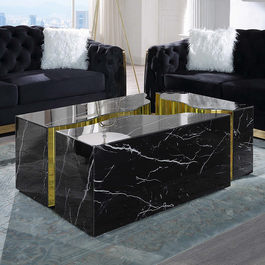 CT1040 Elegant Marble-Print Coffee Table