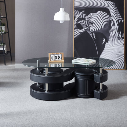 CT255 Oval Coffee Table with 2 Stools