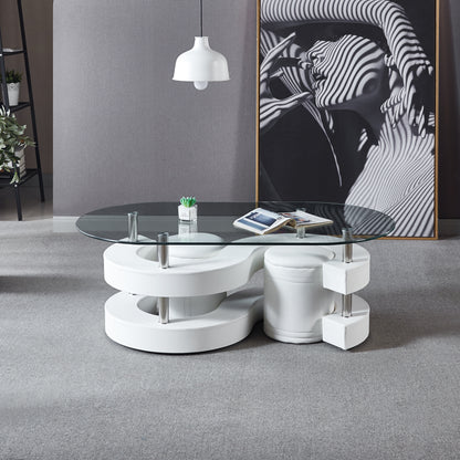 CT255 Oval Coffee Table with 2 Stools