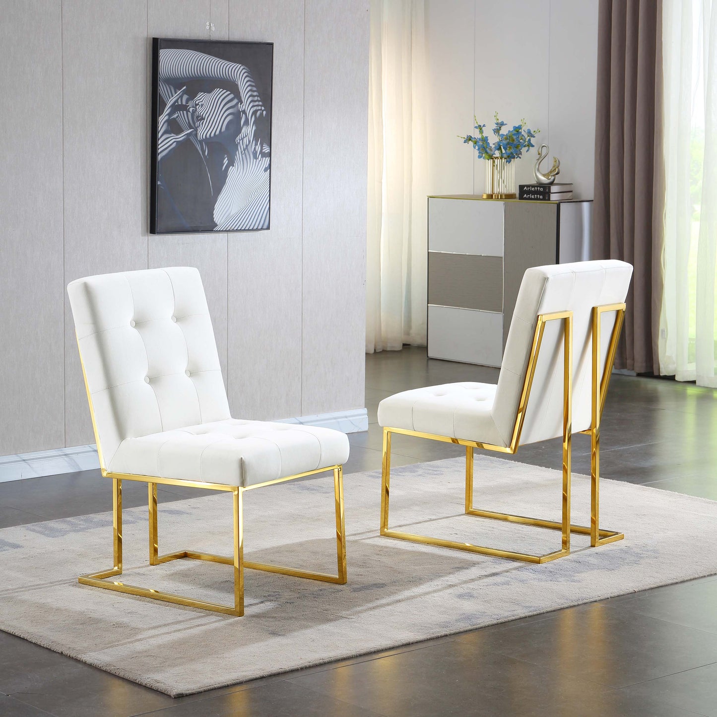 DCK69 Elegant Velvet Dining Chair Set of 2