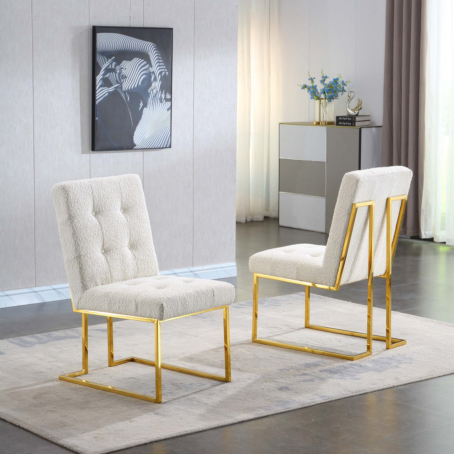 DCK69 Elegant Velvet Dining Chair Set of 2