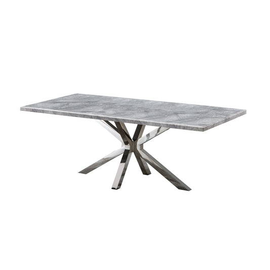 DT201 High-Quality Marble Top Dining Table with Gold/Silver Base