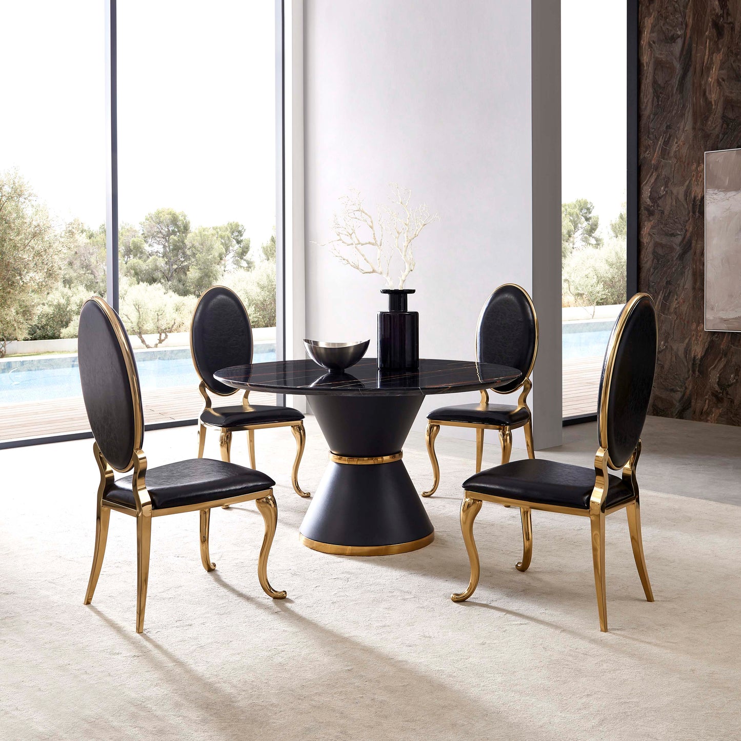 DT508GB Elegant Round Dining Table