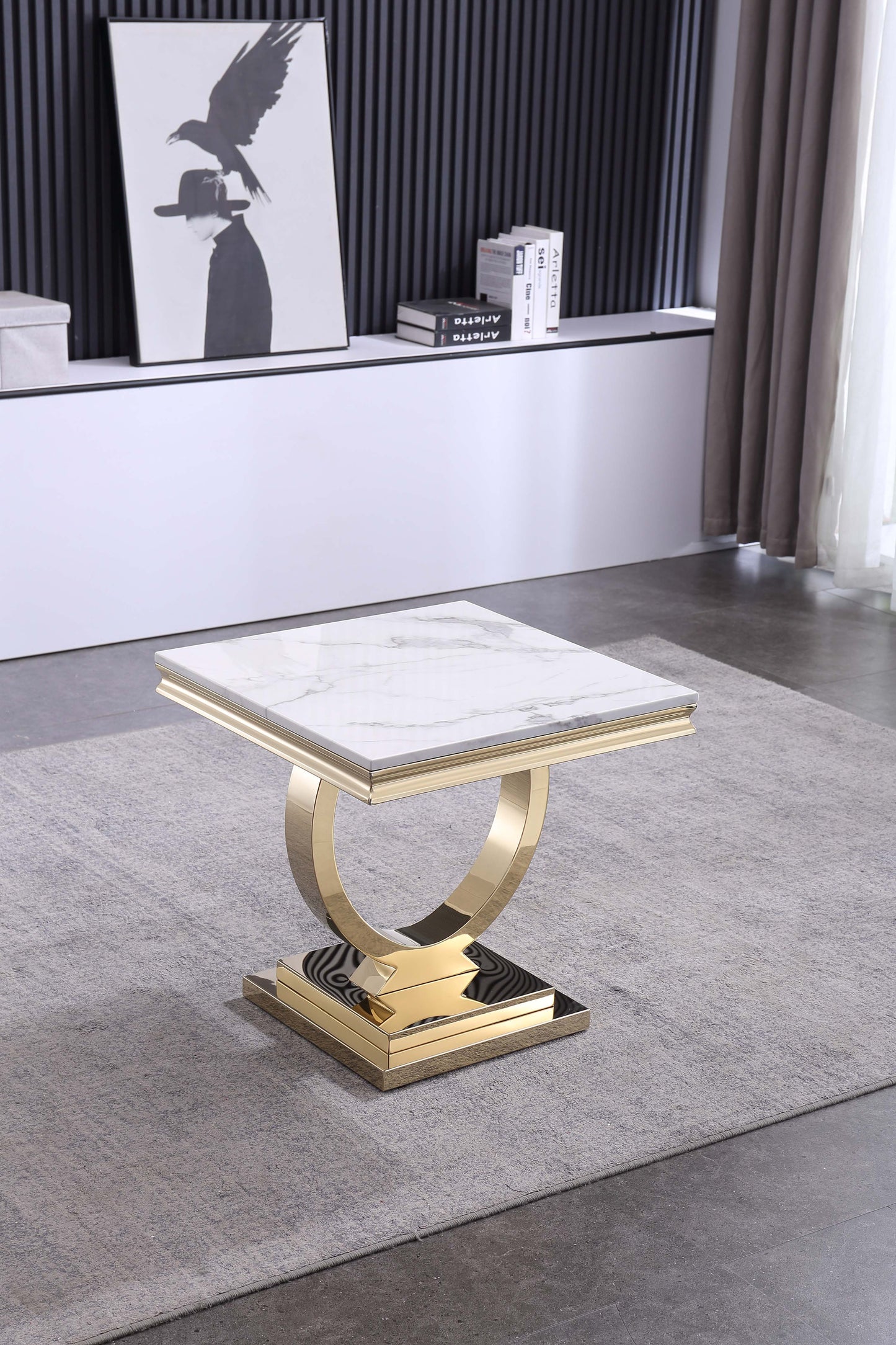 ET316 Elegant Marble End Table