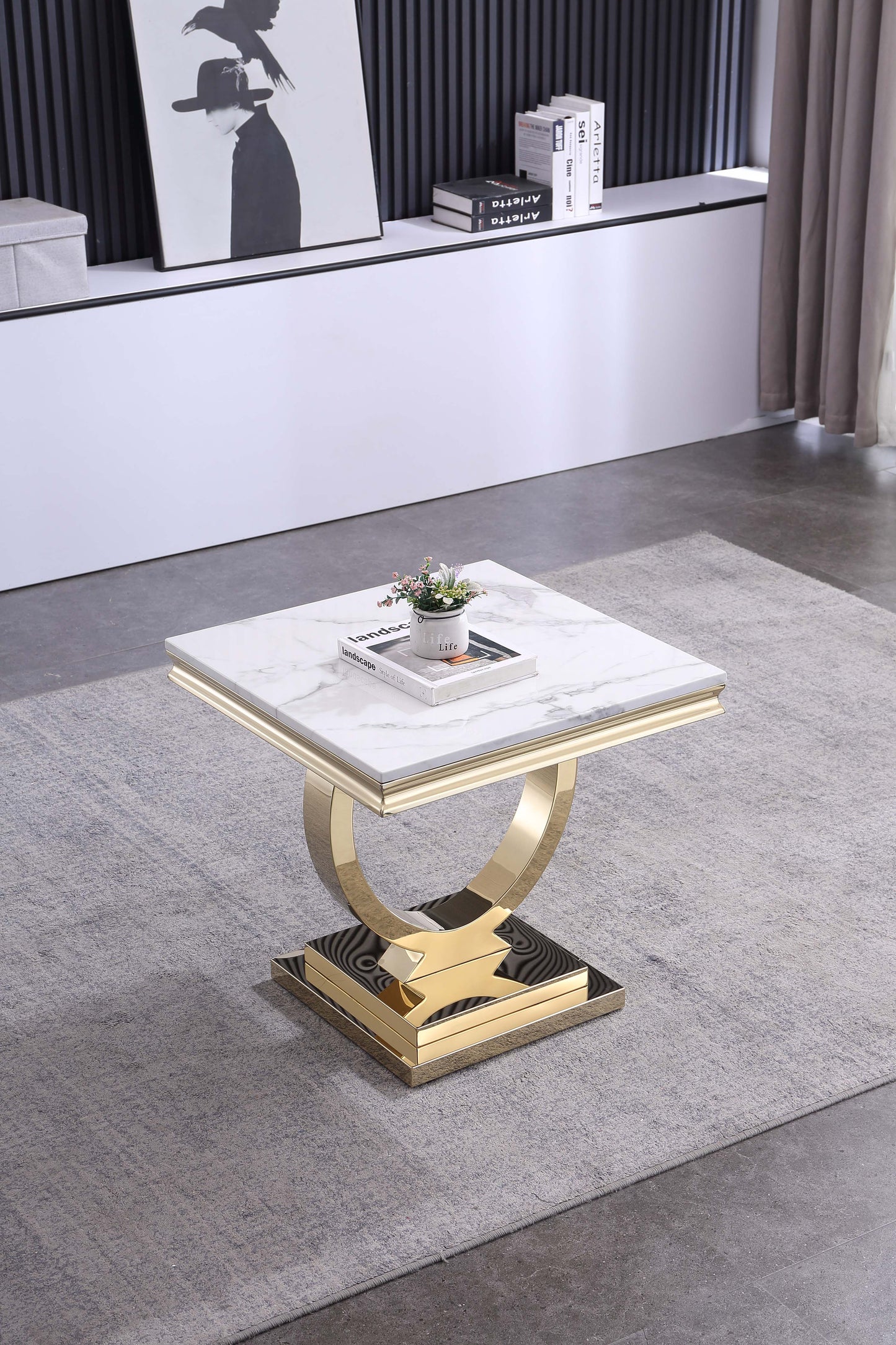 ET316 Elegant Marble End Table