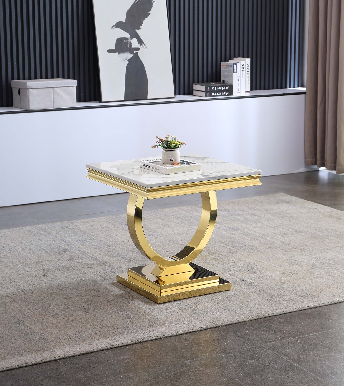 ET316 Elegant Marble End Table