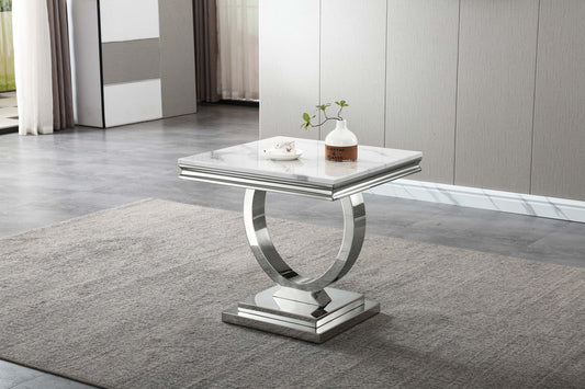 ET316 Elegant Marble End Table