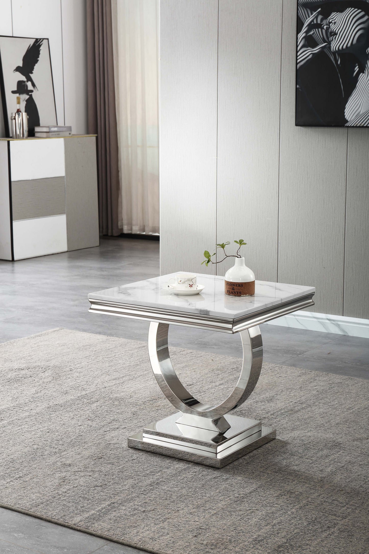 ET316 Elegant Marble End Table