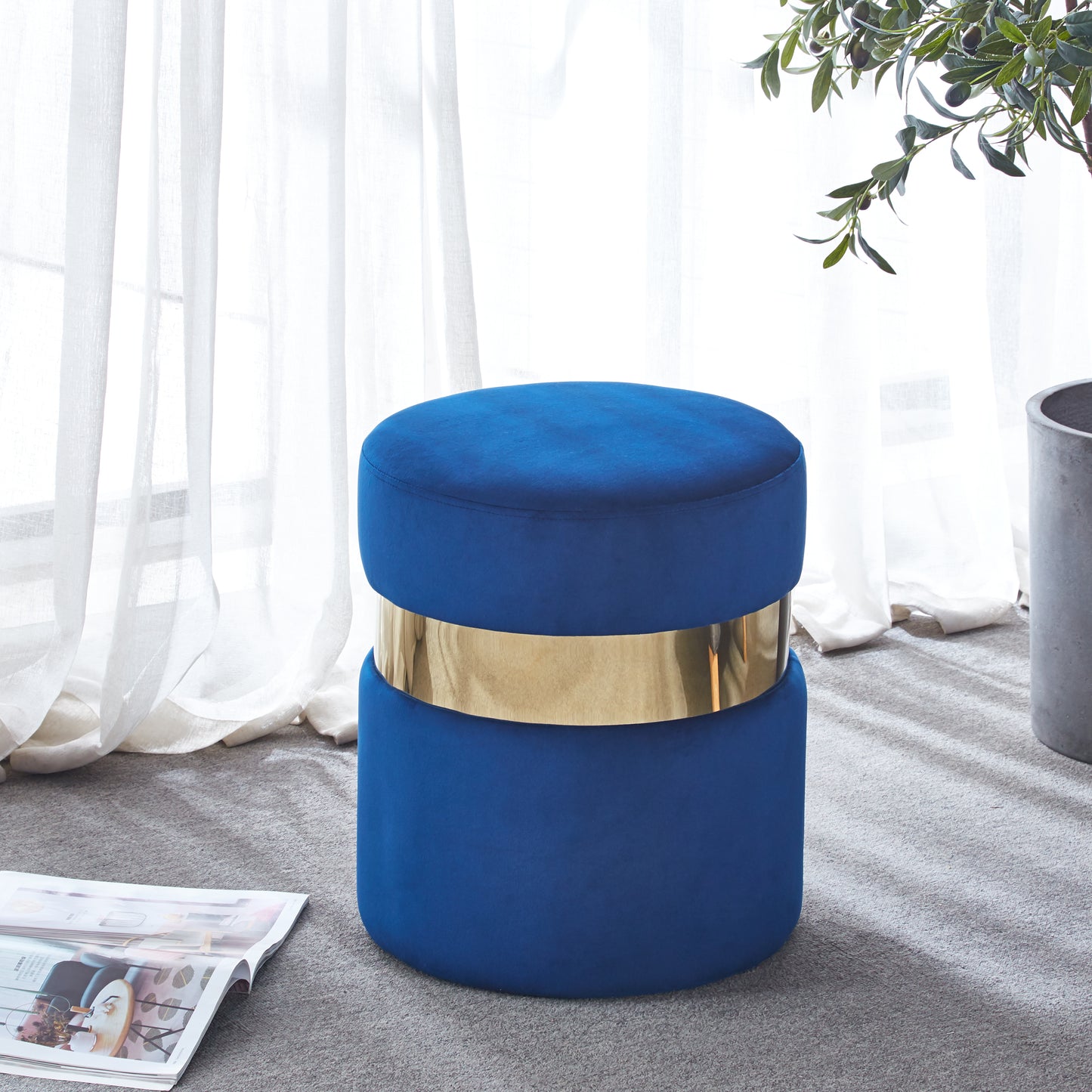 G03 Velvet Round Ottoman