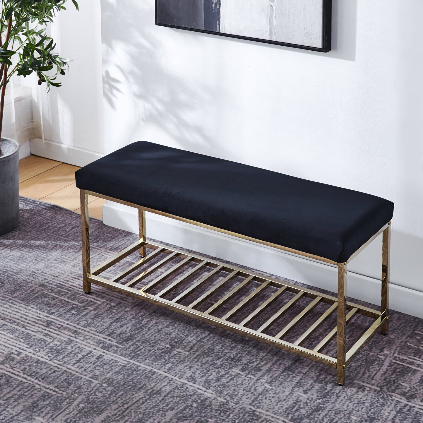 G82 Elegant Bench with Stainless Steel Base