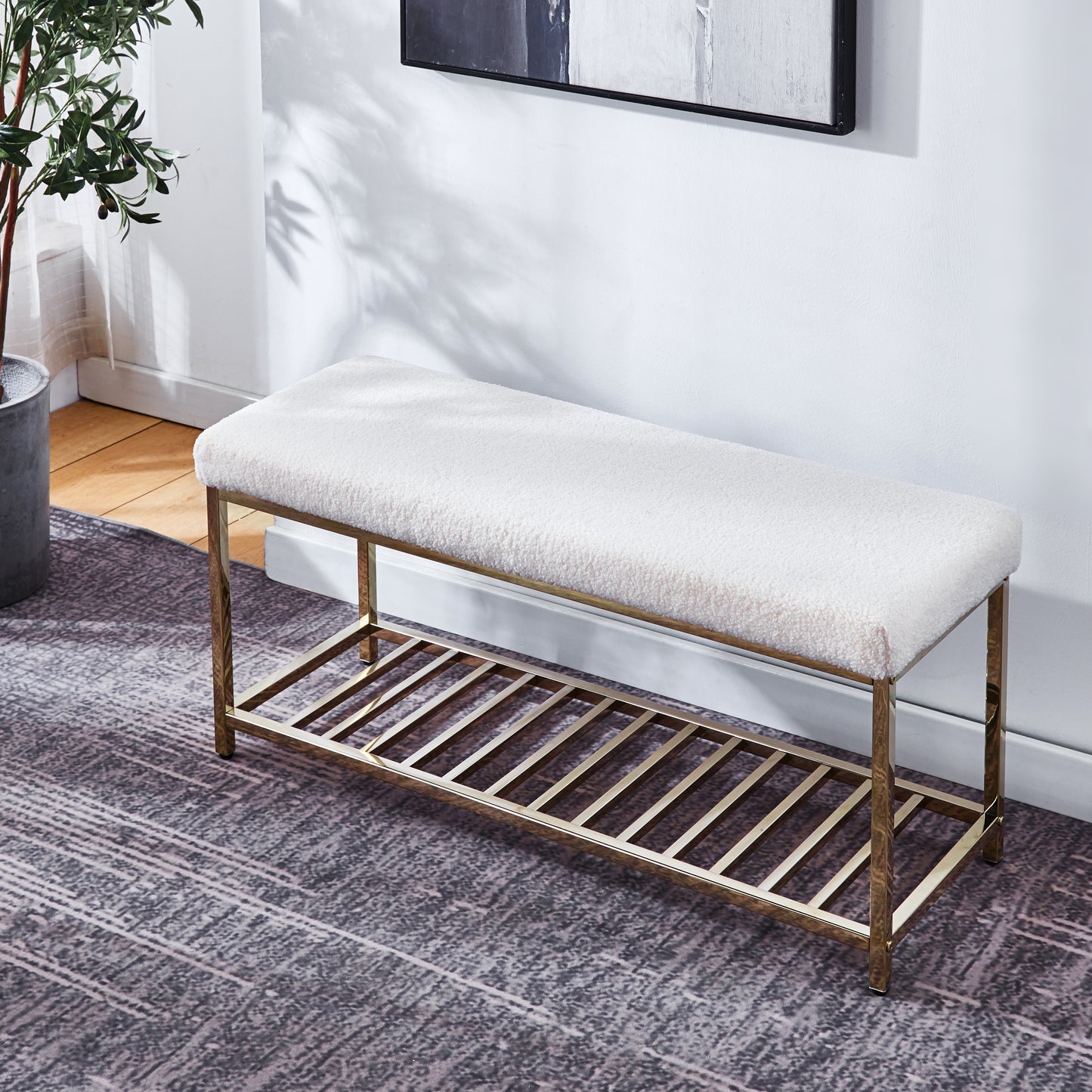 G82 Elegant Bench with Stainless Steel Base