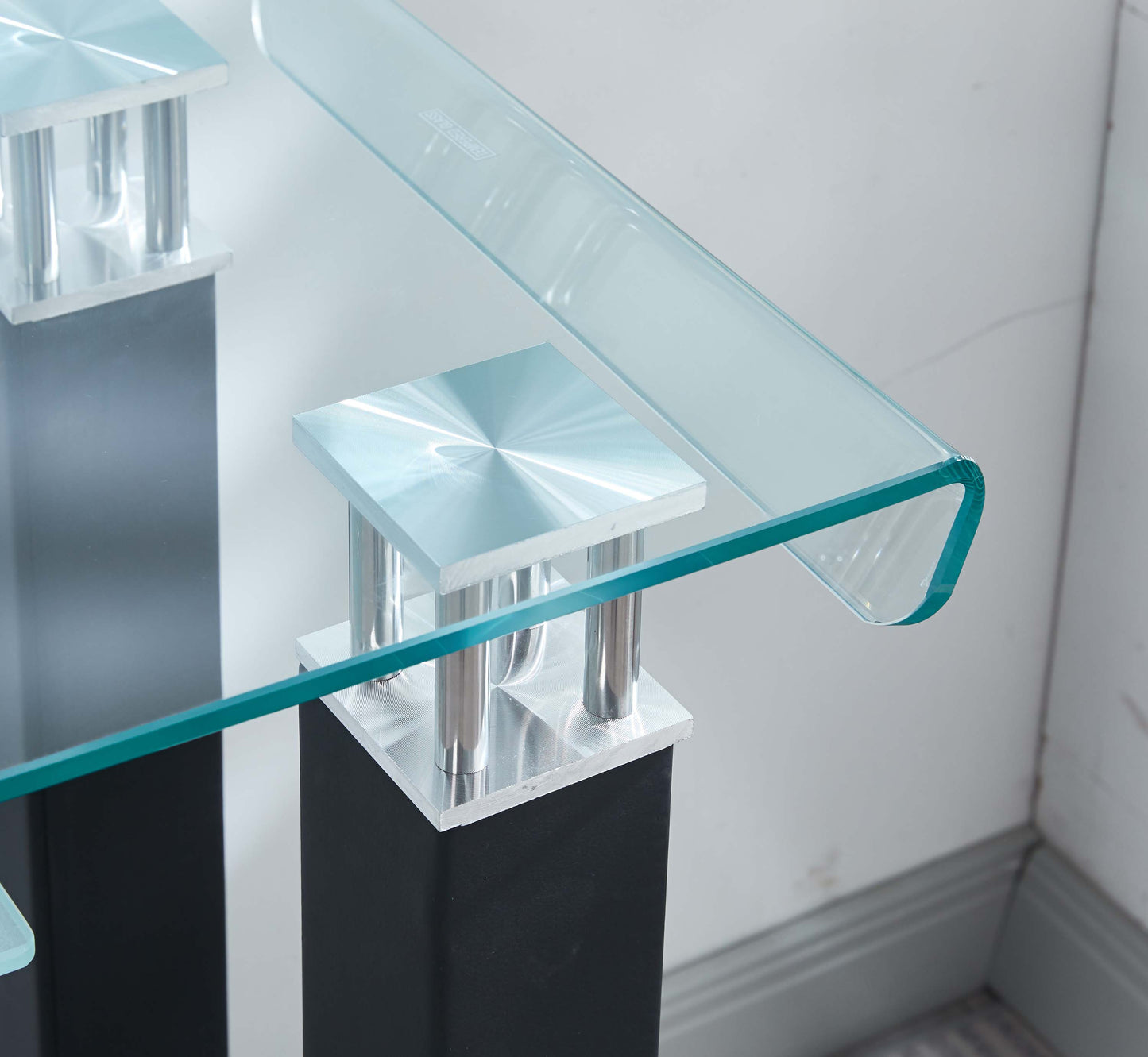 JD2 Modern Console Table with Tempered Glass