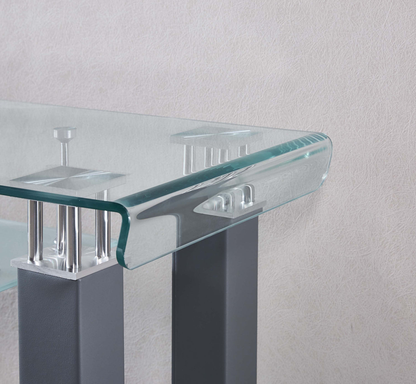 JD2 Modern Console Table with Tempered Glass