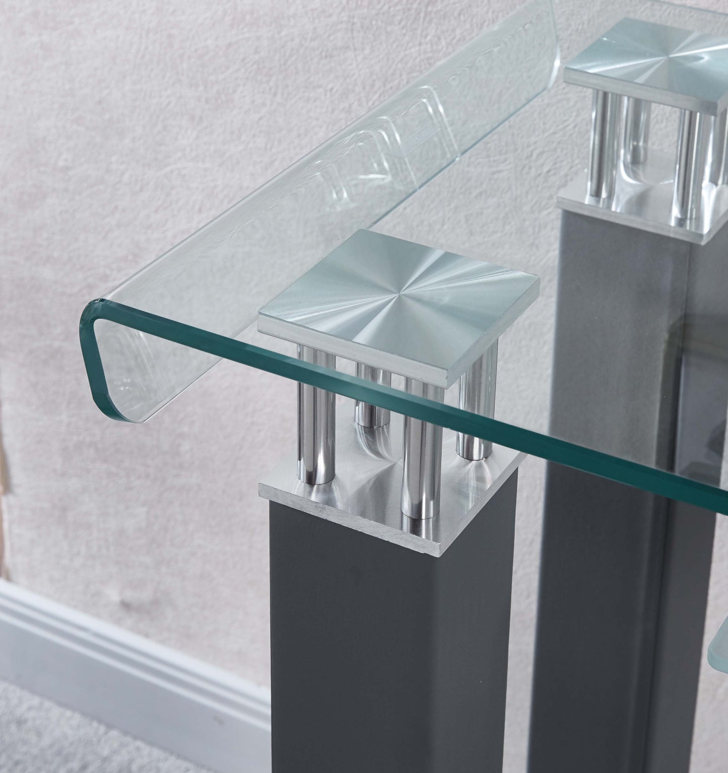 JD2 Modern Console Table with Tempered Glass