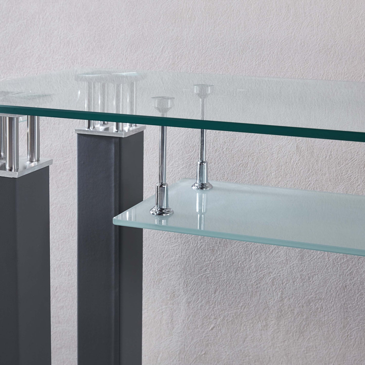 JD2 Modern Console Table with Tempered Glass