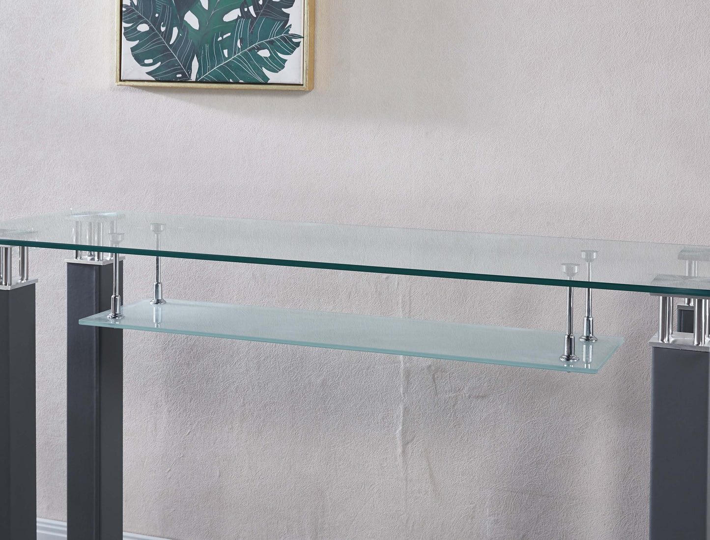 JD2 Modern Console Table with Tempered Glass