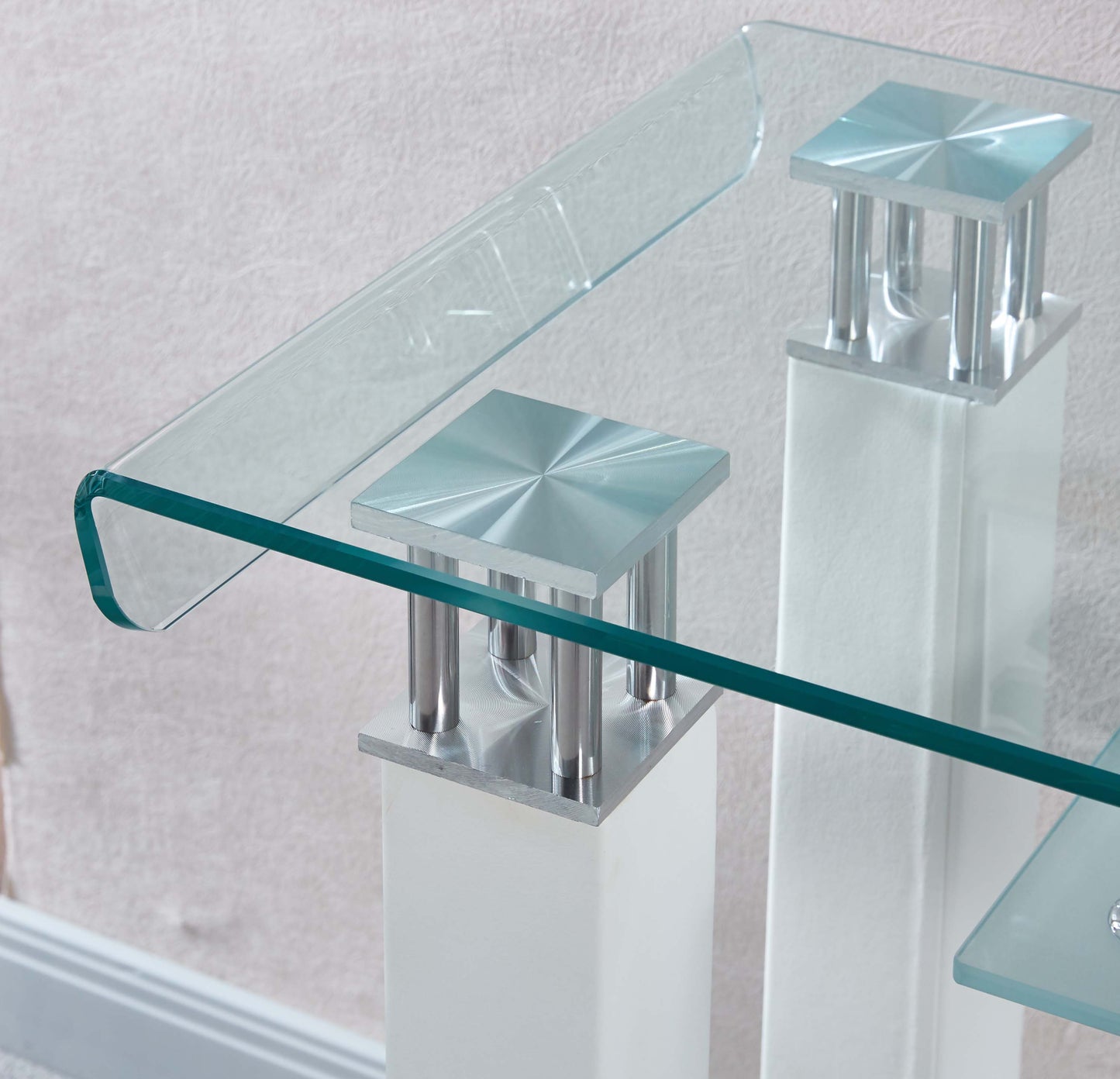 JD2 Modern Console Table with Tempered Glass