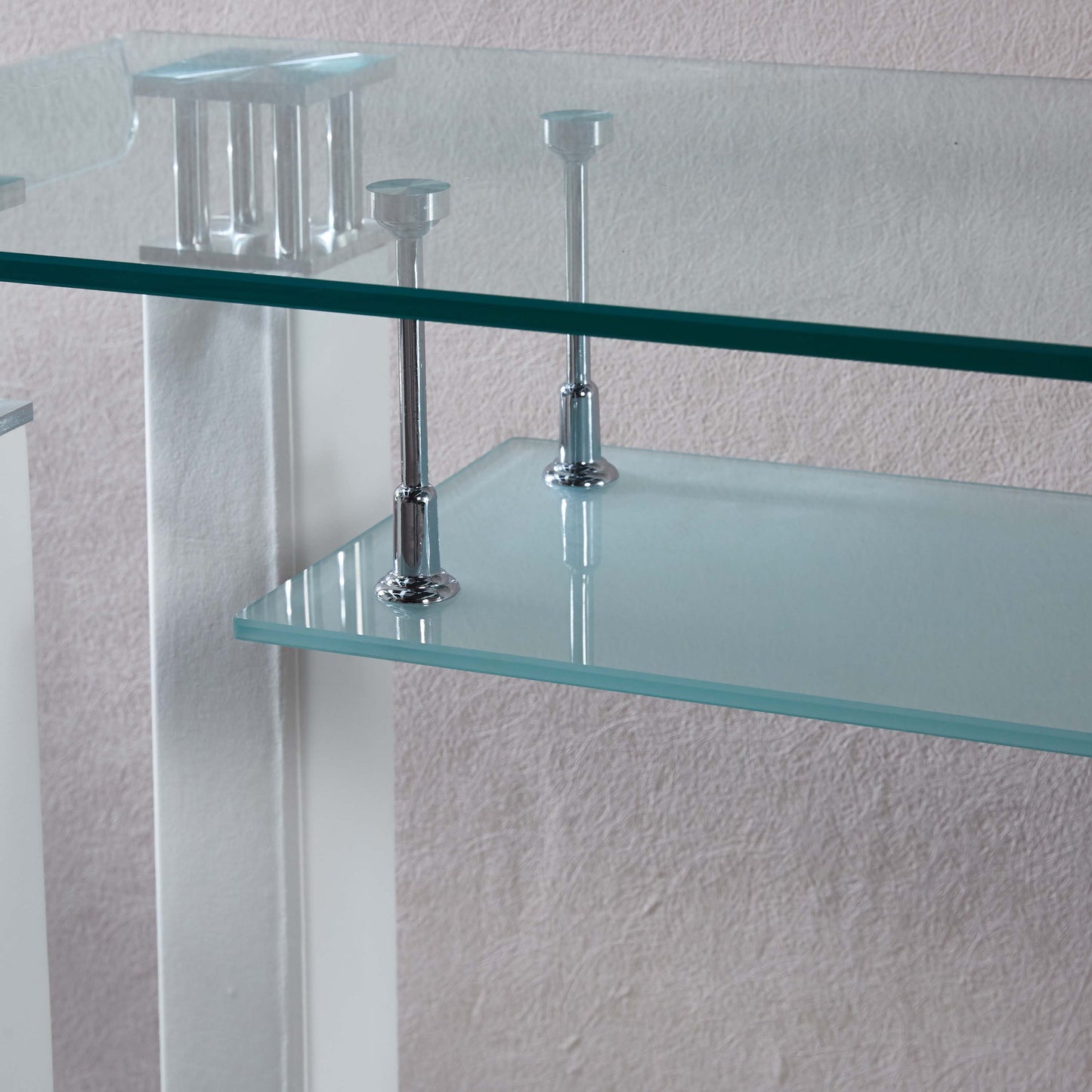 JD2 Modern Console Table with Tempered Glass