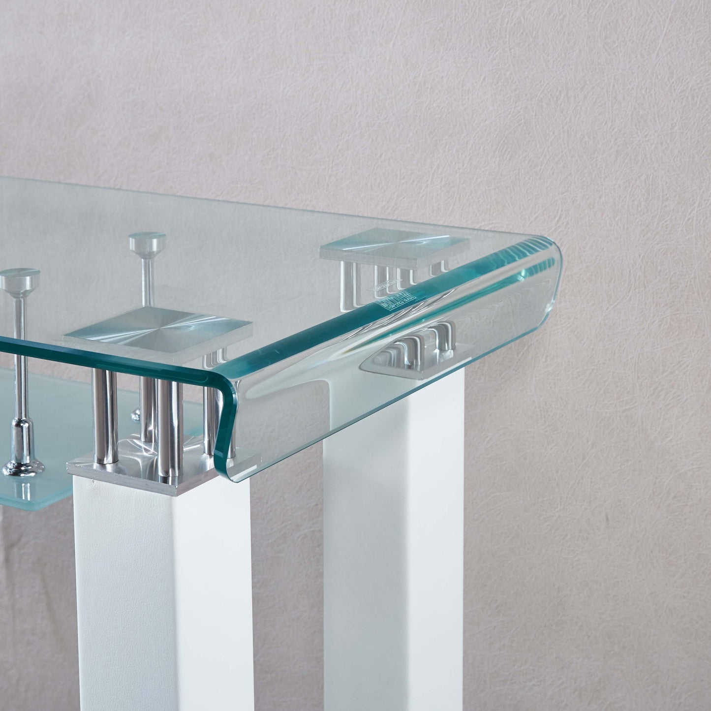 JD2 Modern Console Table with Tempered Glass