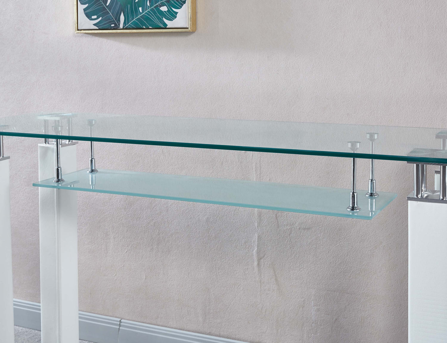 JD2 Modern Console Table with Tempered Glass