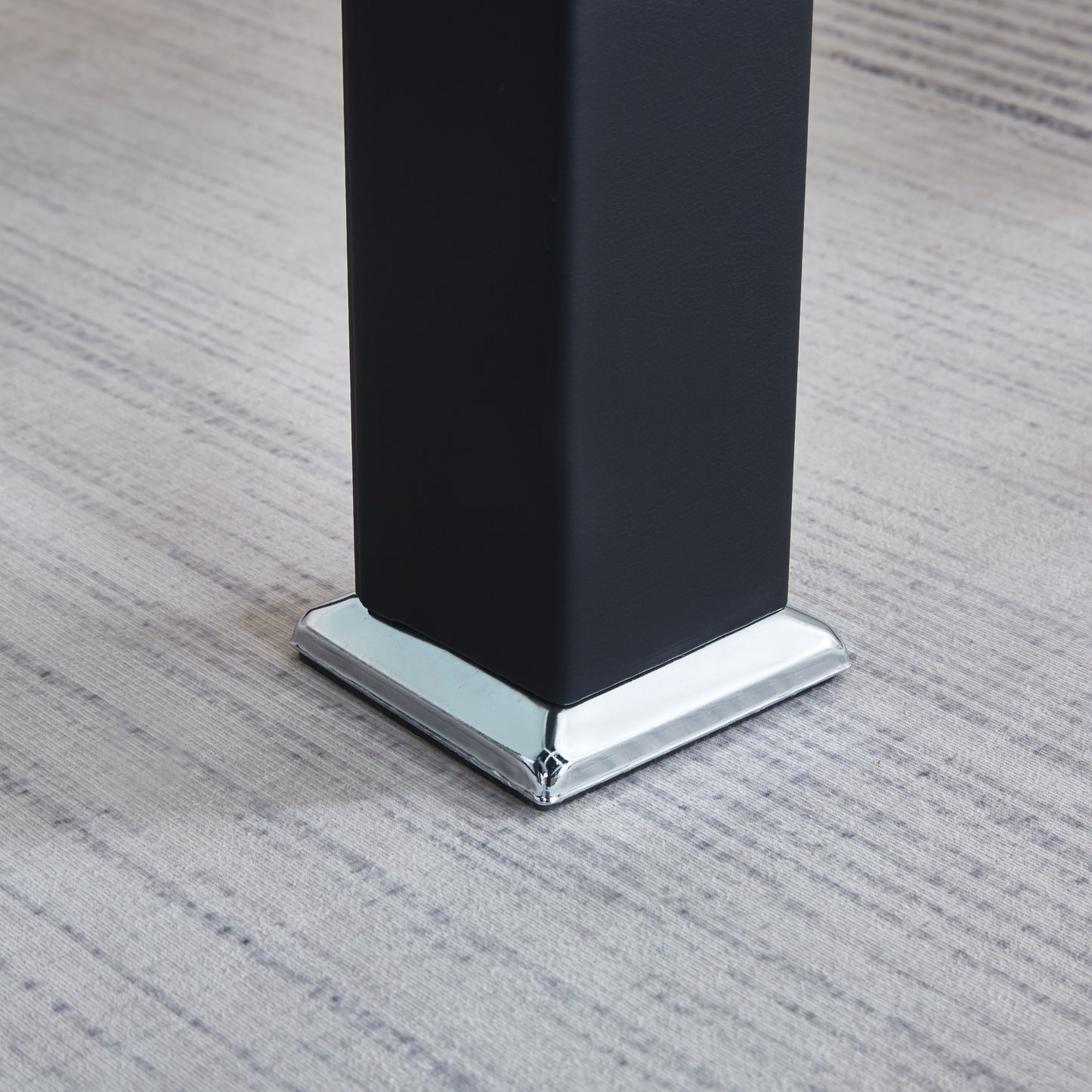 JD4 Modern End Table with Tempered Glass and Leatherette