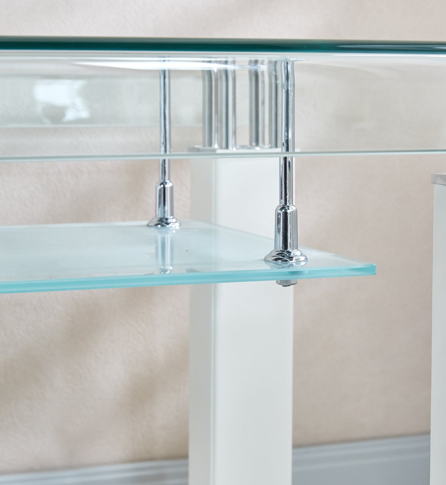 JD4 Modern End Table with Tempered Glass and Leatherette