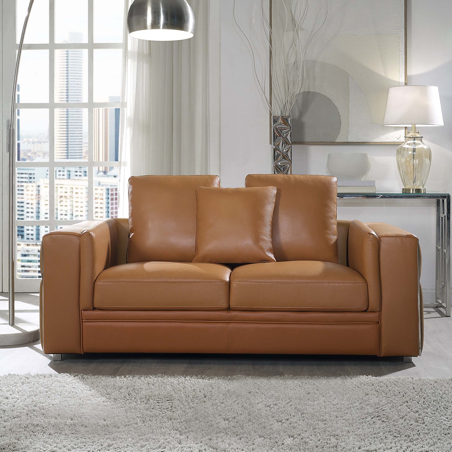 8047 Luxurious Top Grain Leather Sofa and Loveseat Set