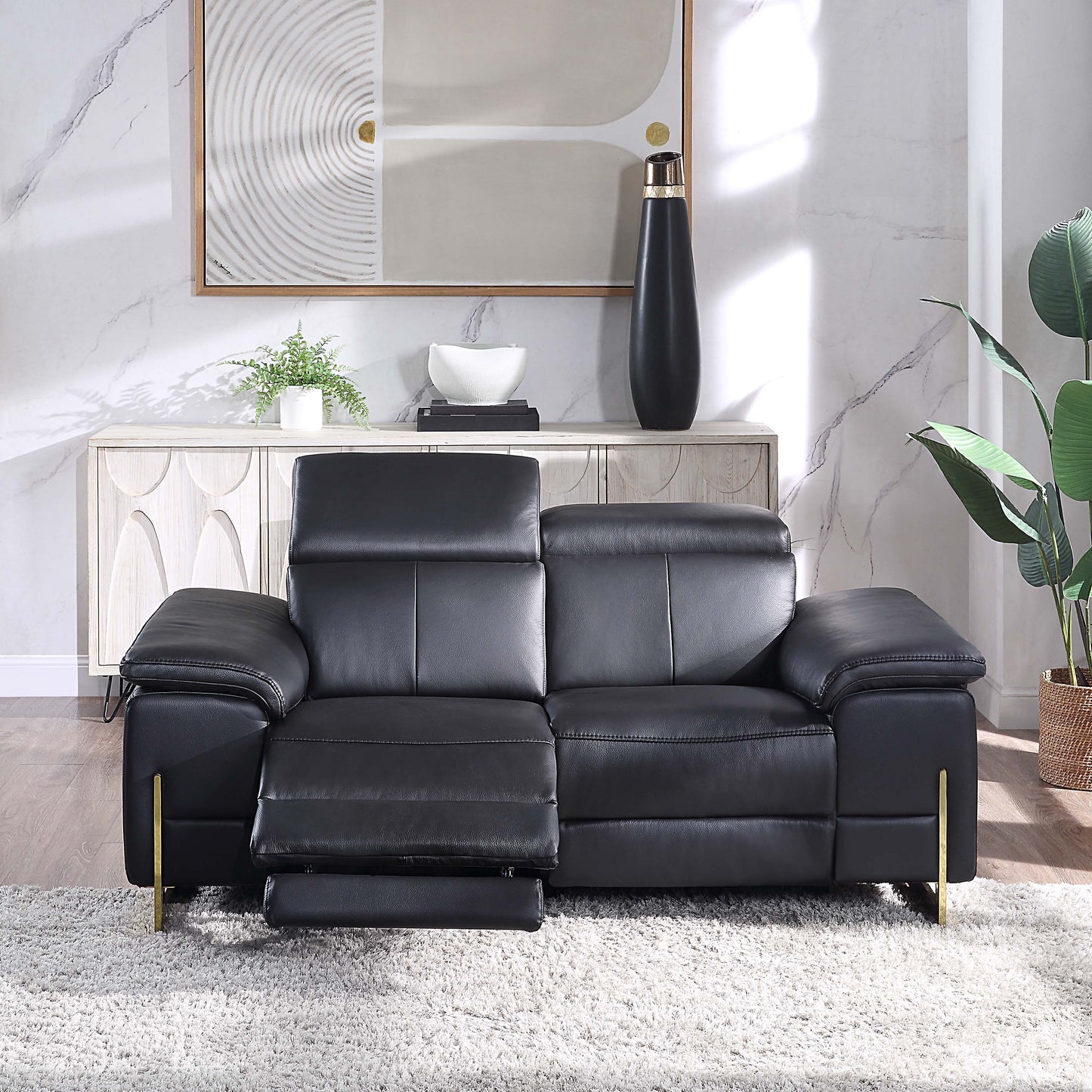 8048 Luxury Reclining Genuine Leather Loveseat/Sofa