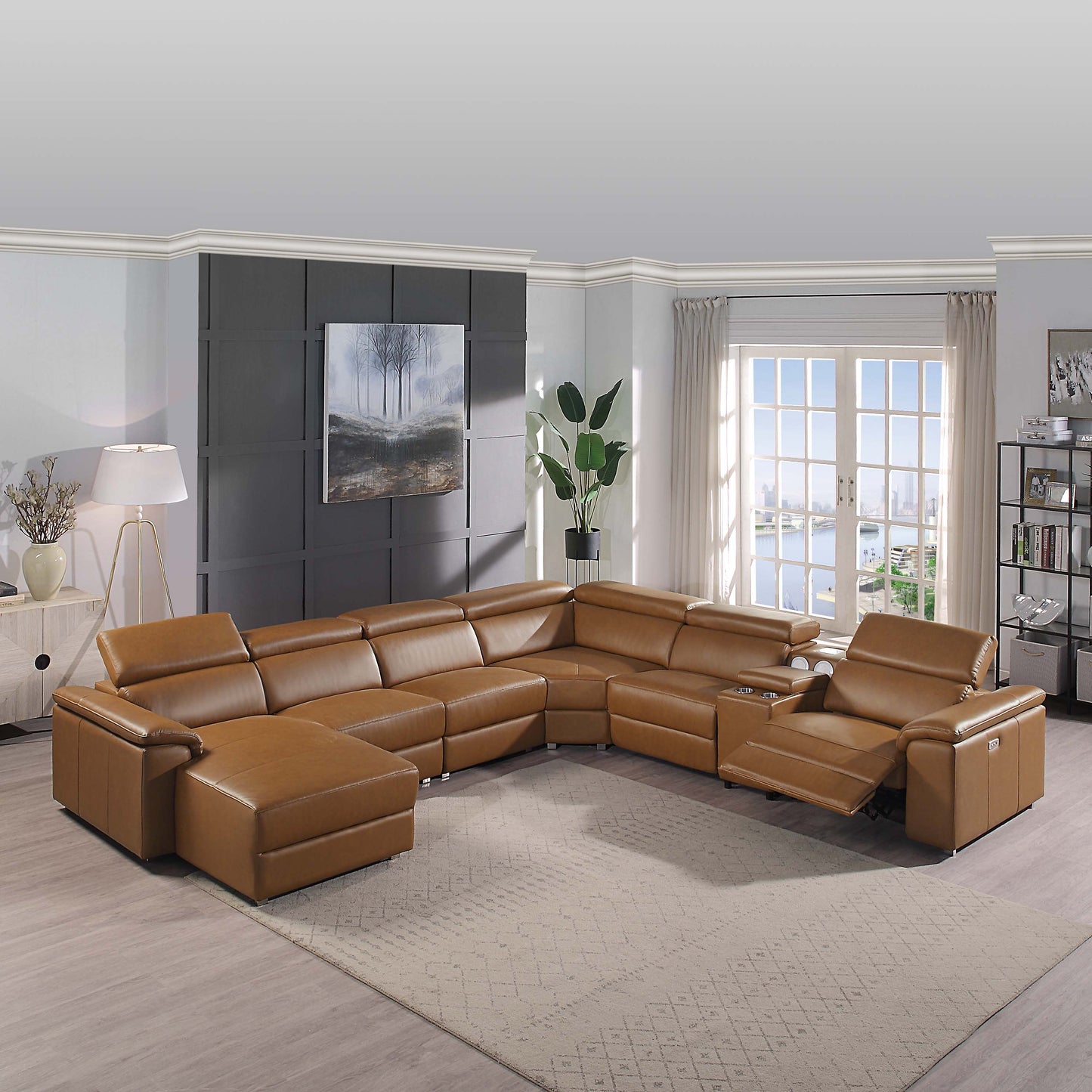 SEC 8044 Right/left Reclining Corner Sectional With Bluetooth Speakers & Usb Interface