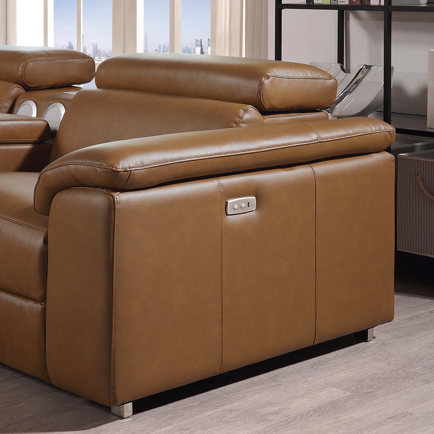 SEC 8044 Right/left Reclining Corner Sectional With Bluetooth Speakers & Usb Interface