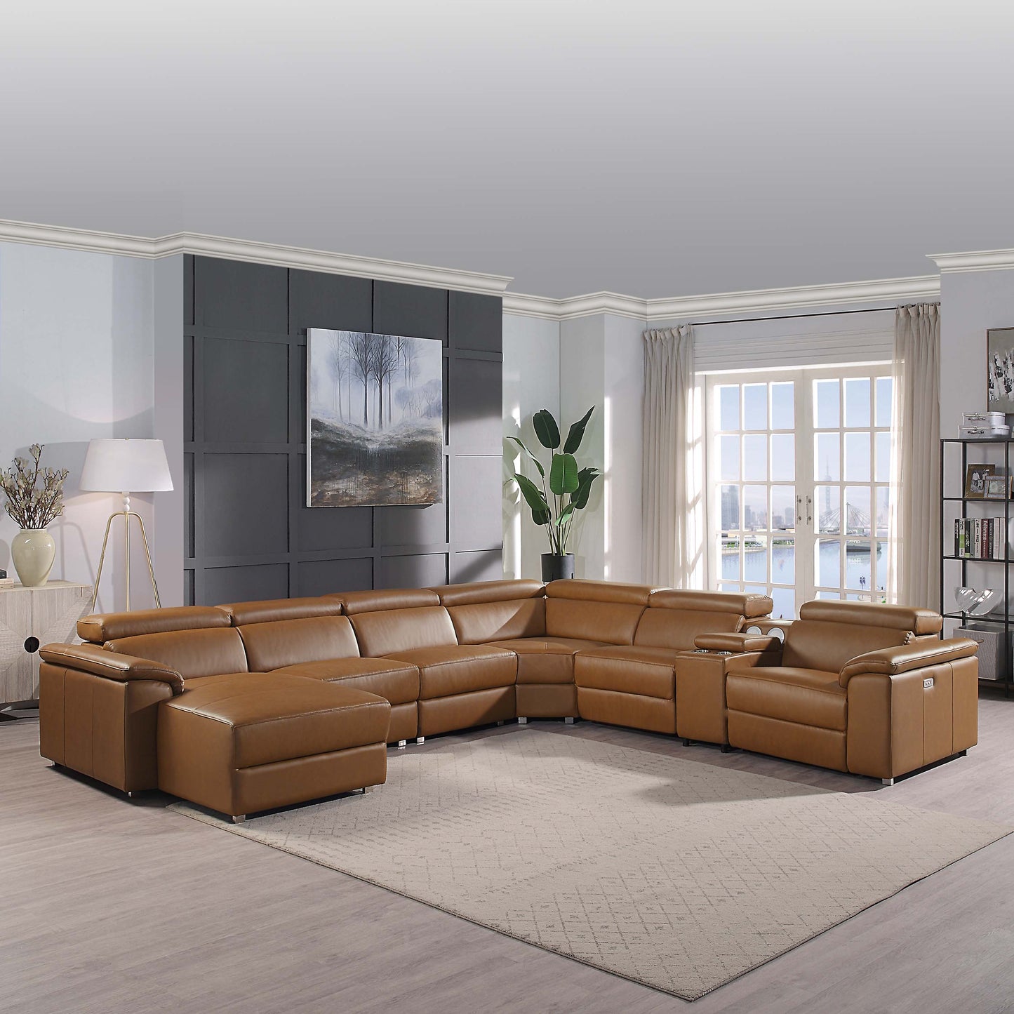 SEC 8044 Right/left Reclining Corner Sectional With Bluetooth Speakers & Usb Interface