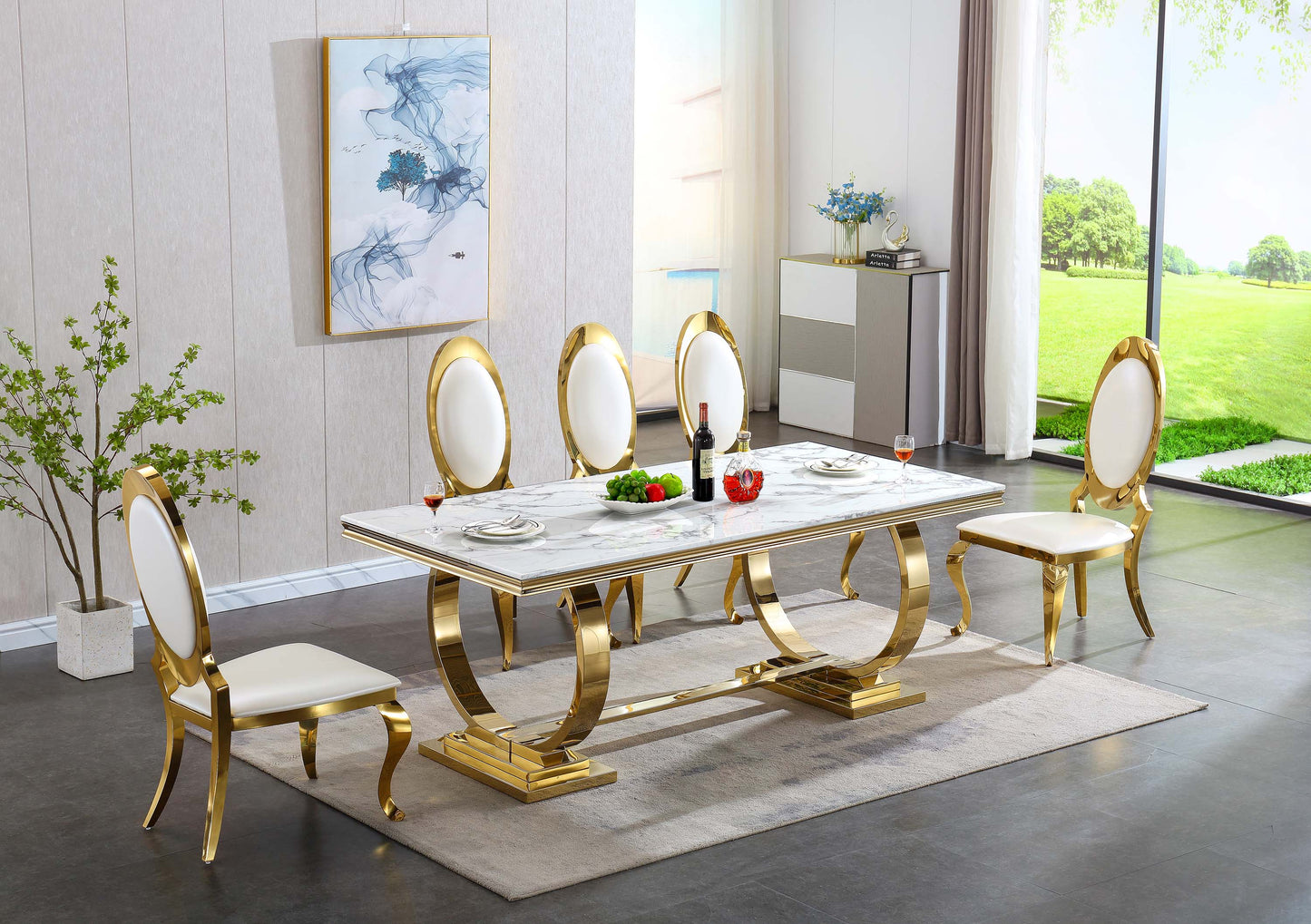 RDT316 Rectangular Marble Dining Table