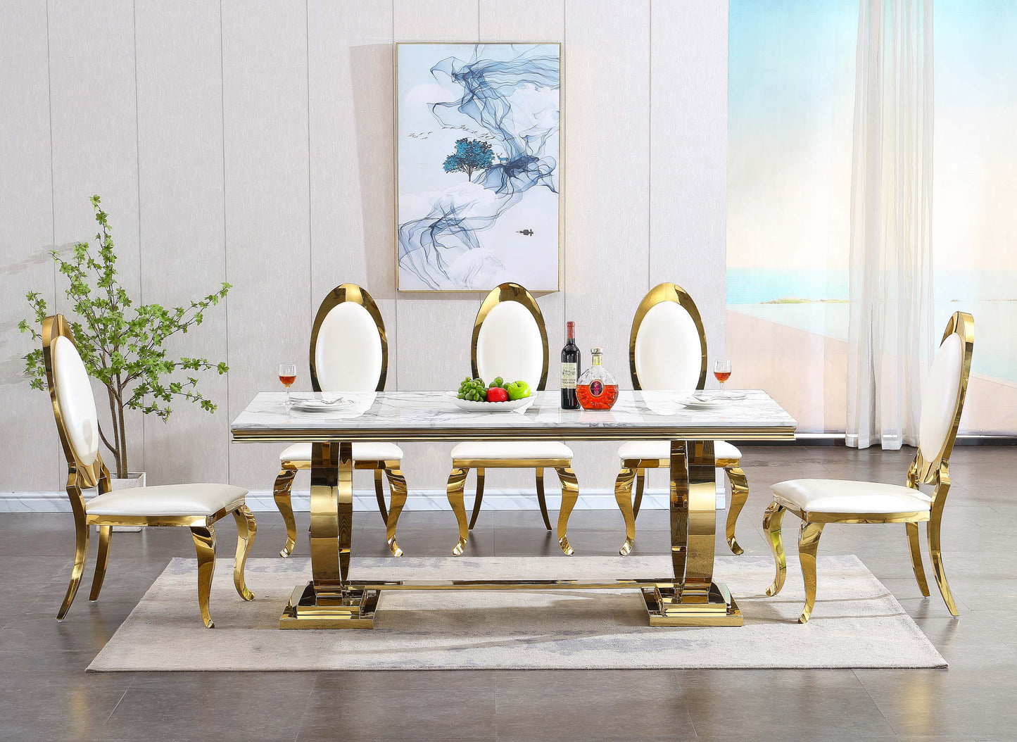 RDT316 Rectangular Marble Dining Table