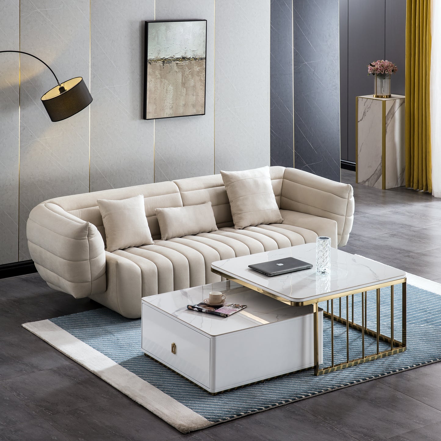 S606 Modern 3-Seater Sofa