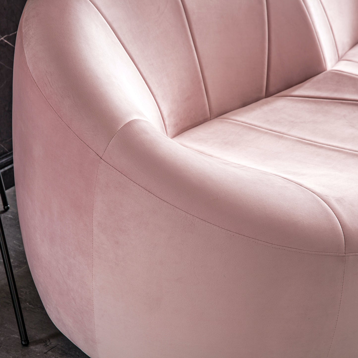 S607P Luxurious Pink Velvet Sofa