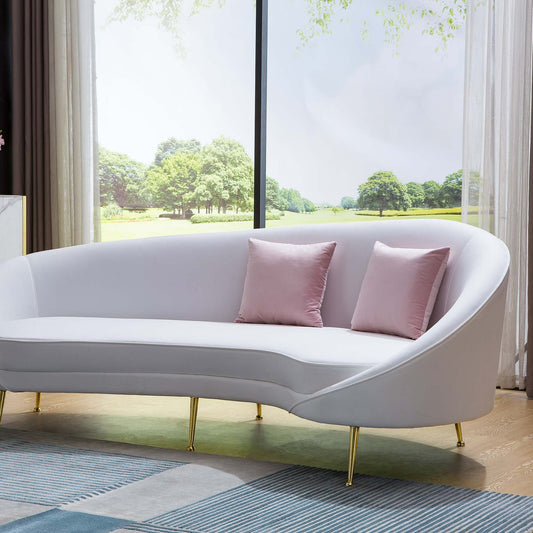 S608 Luxurious Velvet Sofa with Solid Wood Structure