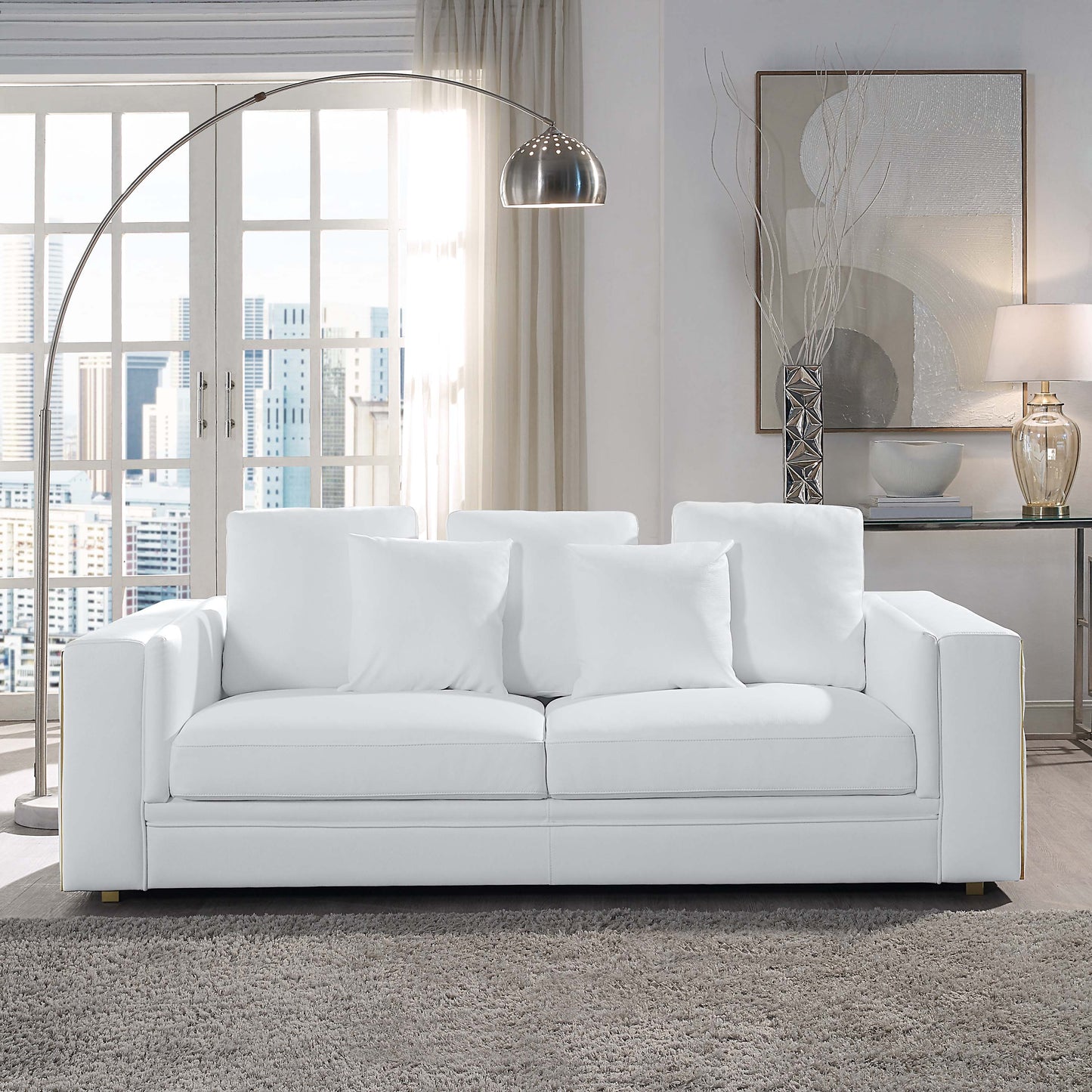 8047 Luxurious Top Grain Leather Sofa and Loveseat Set