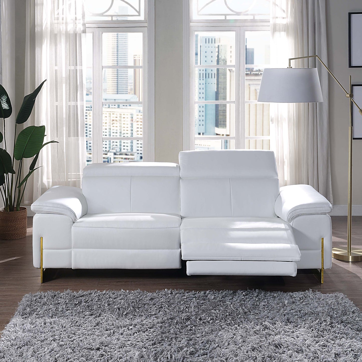 8048 Luxury Reclining Genuine Leather Loveseat/Sofa