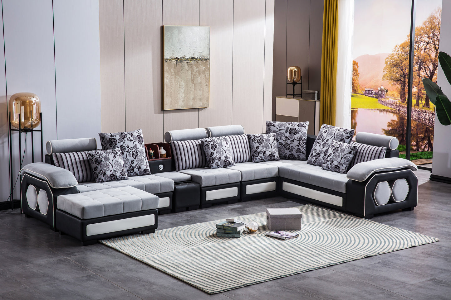 8011 Modern Corner Sectional Sofa