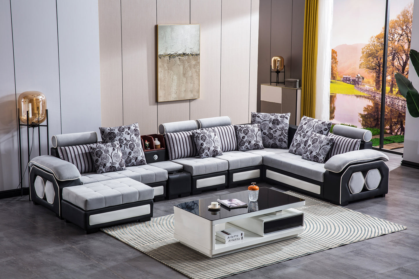 8011 Modern Corner Sectional Sofa