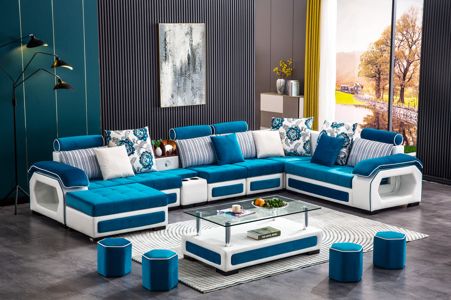 8011 Modern Corner Sectional Sofa