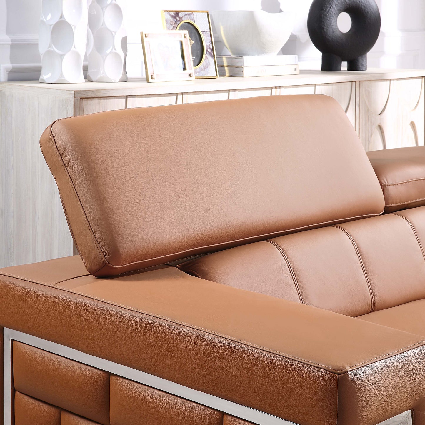 8045 Corner Sectional Sofa with Genuine Leather