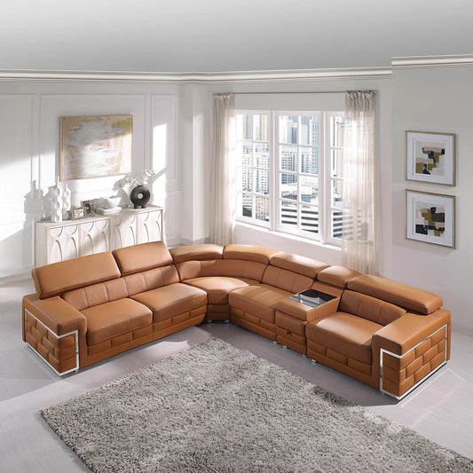 8045 Corner Sectional Sofa with Genuine Leather